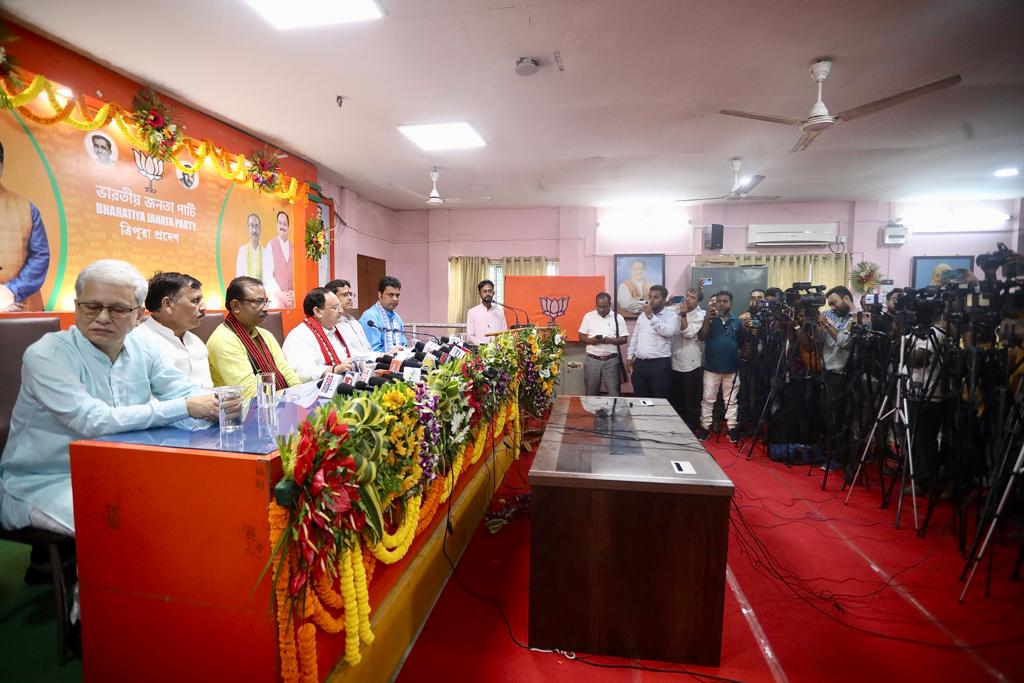 Bjp National President Shri Jp Nadda At Tripura Bjp State Office Agartala Tripura 5893